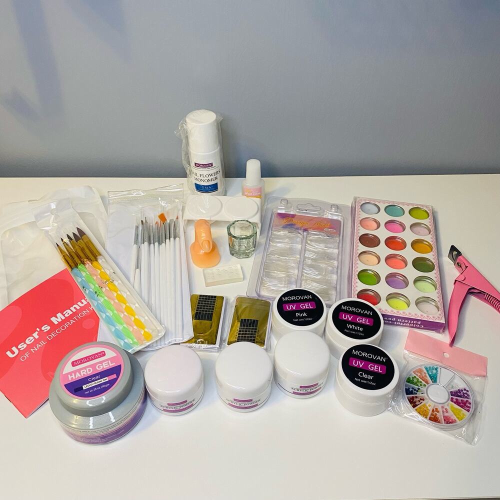 Morovan Professional Acrylic Nail Kit - Glitter Acrylic Powder 20 Piece Lot